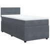 vidaXL Posteľn&yacute; r&aacute;m boxspring s matracom tmavosiv&yacute; 90x200 cm zamat