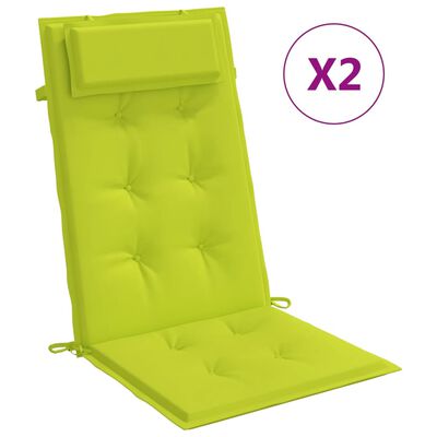 vidaXL Podušky na stoličky s vysokým operadlom 2 ks jasnozelené látka