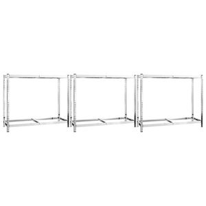 vidaXL 2-posch. stojany na pneumatiky 3ks strieborn&eacute; 110x40x110cm oceľ