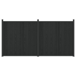 vidaXL Diel plotu 2 ks 355 x 186,5 cm WPC a hlin&iacute;k Čierna
