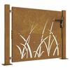 vidaXL Z&aacute;hradn&aacute; br&aacute;na 100x100 cm, oceľ Corten, dizajn s tr&aacute;vou