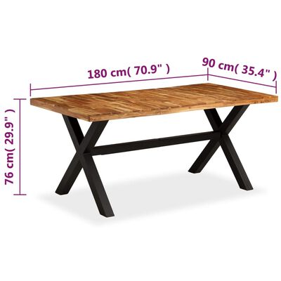 vidaXL Jedálenský stôl, masívne akáciové a mangovníkové drevo, 180x90x76 cm