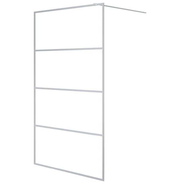 vidaXL Sprchov&aacute; z&aacute;stena strieborn&aacute; 115x195 cm priehľadn&eacute; ESG sklo