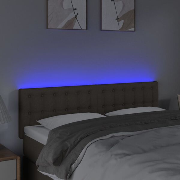 vidaXL Čelo postele s LED sivohned&eacute; 144x5x78/88 cm l&aacute;tka