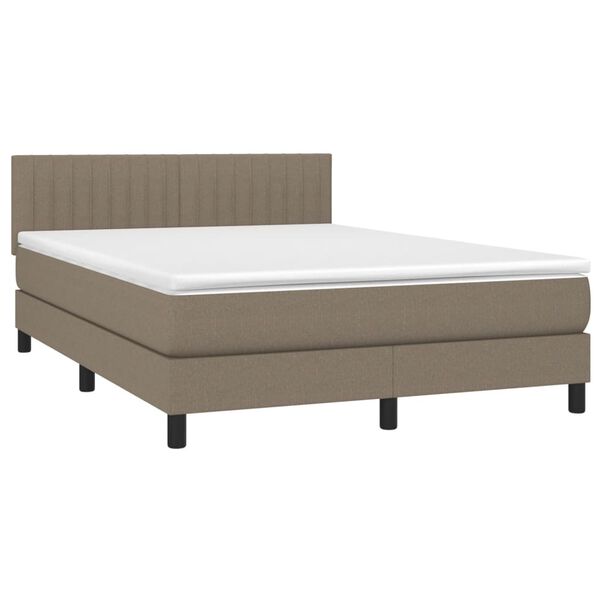 vidaXL Boxspring posteľ s matracom sivohned&yacute; 140x190 cm l&aacute;tka