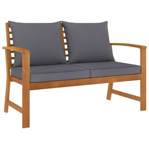 vidaXL Z&aacute;hradn&aacute; lavička s tmavosiv&yacute;mi vank&uacute;&scaron;mi 120 cm ak&aacute;ciov&yacute; mas&iacute;v