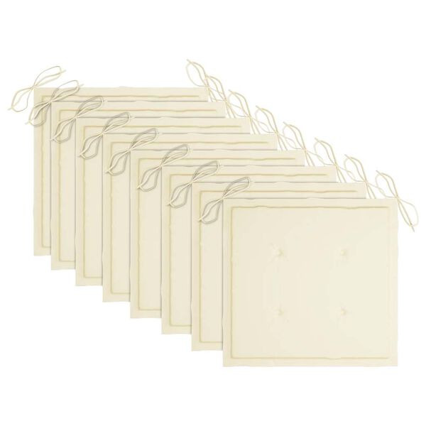 vidaXL Skladacie vonkajšie stoličky s podložkami 8 ks akáciový masív