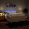 vidaXL Boxspring posteľ s matracom kr&eacute;mov&aacute; 200x200 cm l&aacute;tka