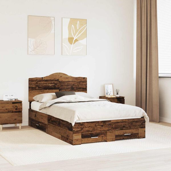 vidaXL R&aacute;m postele Star&eacute; drevo 120 x 190 cm Kompozitn&eacute; drevo