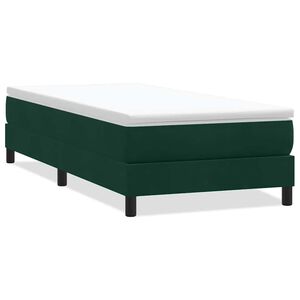 vidaXL Posteľn&yacute; r&aacute;m boxsping bez matracom tmavozelen&yacute; 80x220 cm zamat