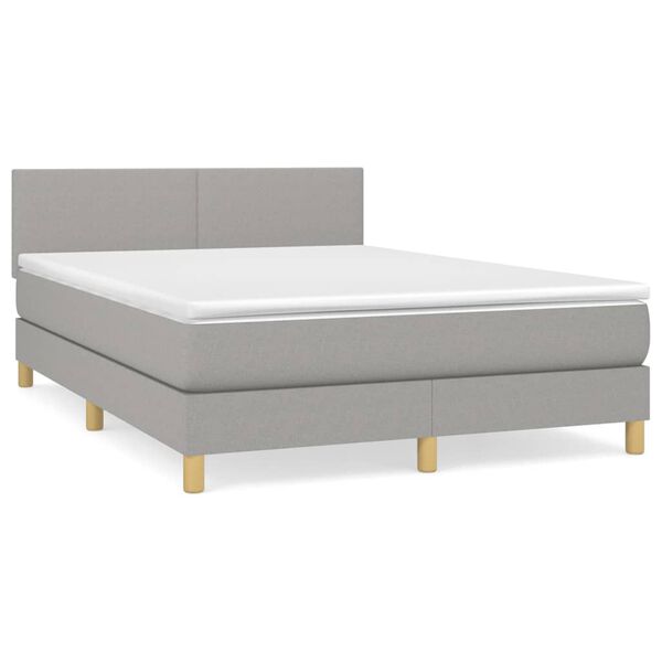 vidaXL Boxspring posteľ s matracom bledosiv&yacute; 140x190 cm l&aacute;tka