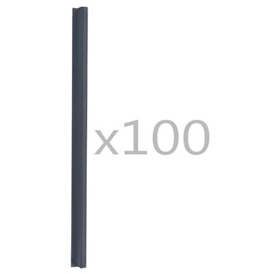 vidaXL 100 ks plotové upínacie lišty antracitové PVC