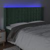 vidaXL Čelo postele s LED tmavozelen&eacute; 203x16x118/128 cm zamat