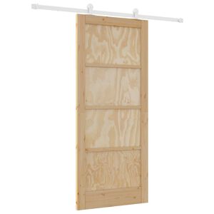 vidaXL Posuvn&eacute; dvere Pr&iacute;rodn&aacute; a biela 86 x 198,5 cm Borovicov&yacute; mas&iacute;v