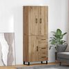 vidaXL Highboard so z&aacute;suvkou 2 pcs Remeseln&yacute; dub 69,5 x 34 x 180 cm