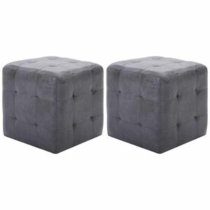 vidaXL Taburetky 2 ks siv&eacute; 30x30x30 cm umel&aacute; semi&scaron;ov&aacute; koža