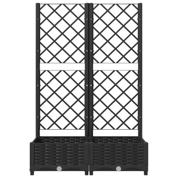 vidaXL Z&aacute;hradn&yacute; kvetin&aacute;č s mriežkou čierny 80x40x121,5 cm PP