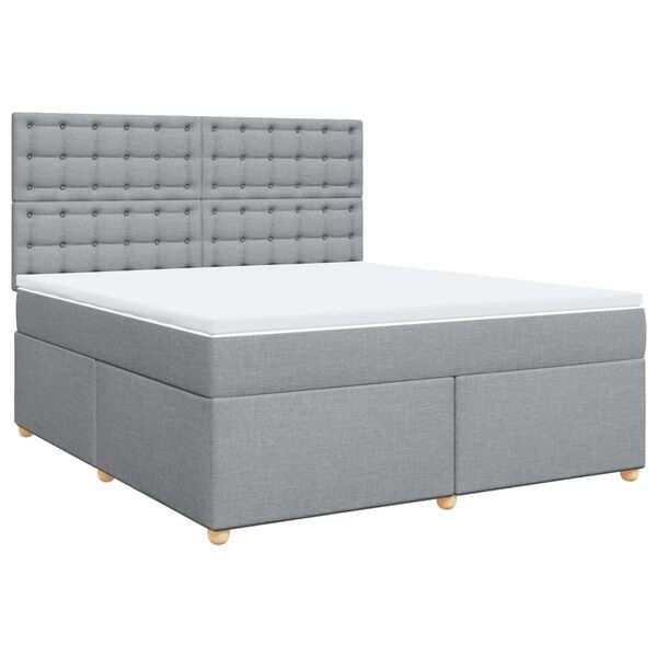 vidaXL Boxspring posteľ s matracom bledosiv&aacute; 180x200 cm l&aacute;tka