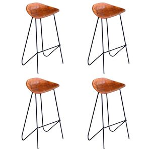 vidaXL Barov&eacute; stoličky 4 ks, hned&eacute;, prav&aacute; koža