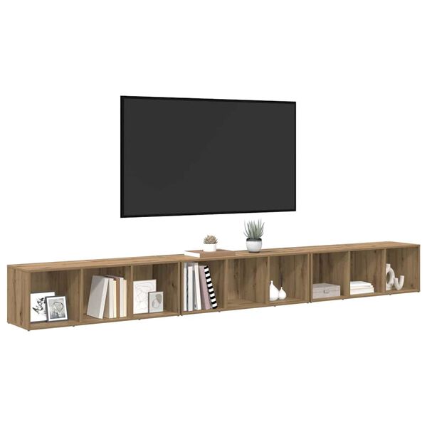 vidaXL Zostava TV skriniek 3 pcs Remeseln&yacute; dub 37 x 35 x 107 cm