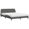 vidaXL Posteľ s matracom Dover siv&aacute; 160x200 cm umel&aacute; koža