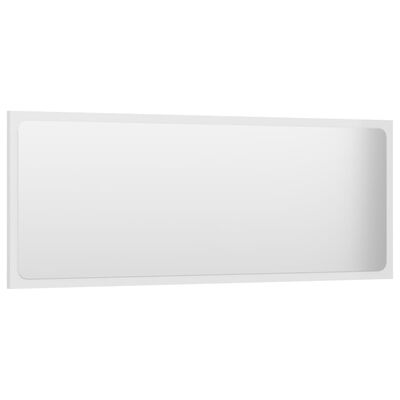 vidaXL Kúpeľňové zrkadlo lesklé biele 100x1,5x37 cm drevotrieska