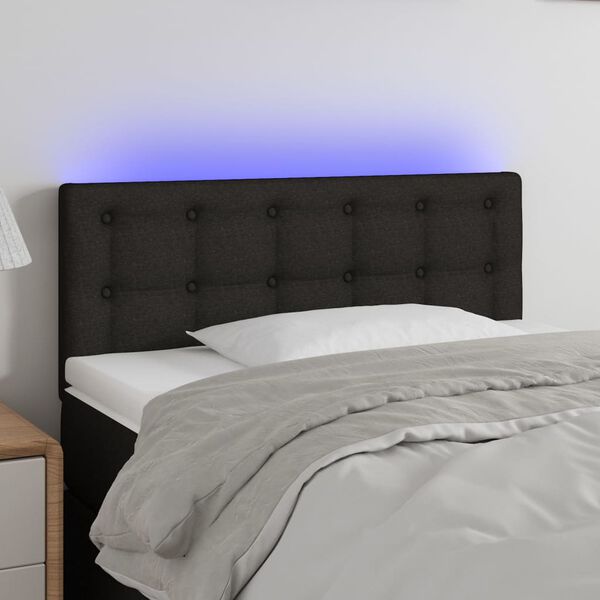 vidaXL Čelo postele s LED čierne 80x5x78/88 cm l&aacute;tka