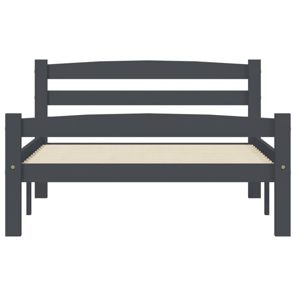 vidaXL Posteľn&yacute; r&aacute;m z borovice s 2 z&aacute;suvkami tmavosiv&yacute; 100x200 cm