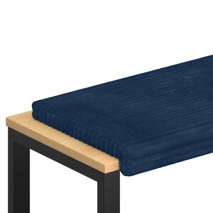 vidaXL Vank&uacute;&scaron; na lavičku Pl plush kord N&aacute;morn&iacute;cka modr&aacute; Hĺbka 35 cm
