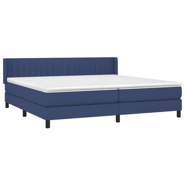 vidaXL Boxspring posteľ s matracom modr&aacute; 200x200 cm l&aacute;tka