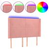 vidaXL Čelo postele s LED ružov&eacute; 147x16x118/128 cm zamat