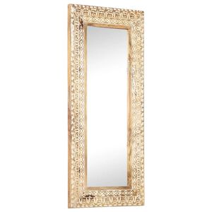 vidaXL Ručne vyrez&aacute;van&eacute; zrkadlo 110x50x2,6cm mangovn&iacute;kov&eacute; drevo