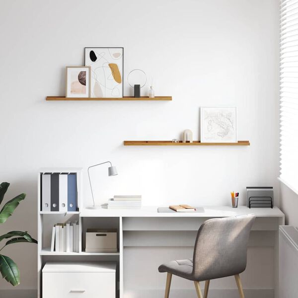 vidaXL Stenn&aacute; polica 2 pcs B&eacute;žov&aacute; 100 x 9 x 3 cm Kompozitn&eacute; drevo