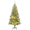 vidaXL Umel&yacute; vianočn&yacute; stromček 300 LED, s&uacute;prava gul&iacute; a sneh 210 cm