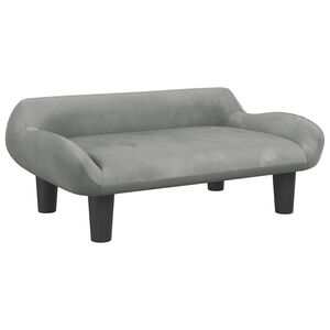 vidaXL Posteľ pre psa bledosiv&aacute; 70x40x24 cm zamat