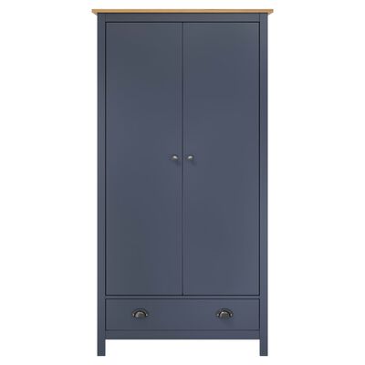 vidaXL 2-dverový šatník Hill, sivý 89x50x170 cm, borovicový masív