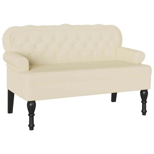 vidaXL Chesterfield lavica Krémová 119.5 x 64.5 x 75 cm Umelá koža