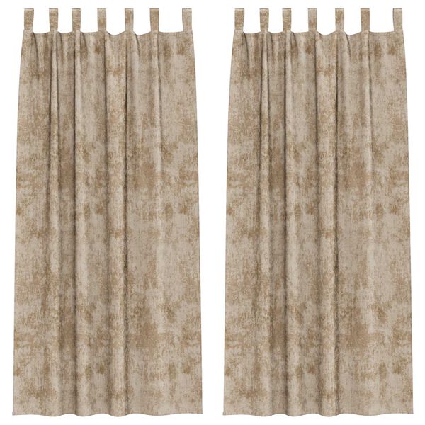 vidaXL Sametové závesy 2 pcs šampanského 225 x 140 cm Zamat