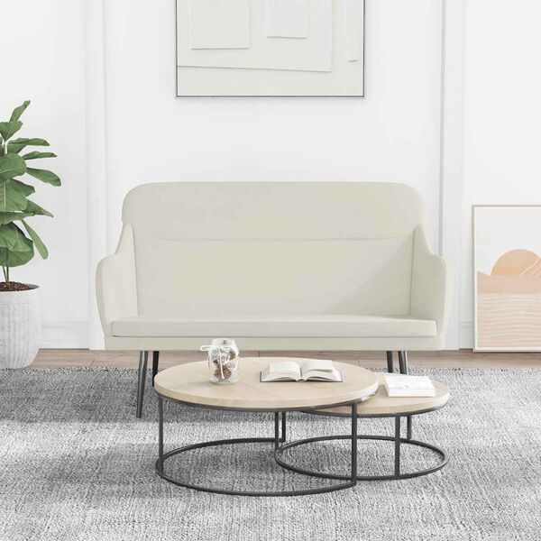 vidaXL Lavička kr&eacute;mov&aacute; 110x76x80 cm zamat