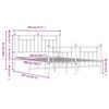 vidaXL Kovov&yacute; r&aacute;m postele s čelom a podnožkou biely 140x200 cm
