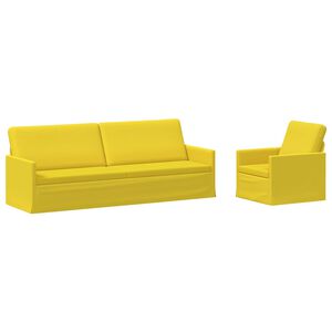 vidaXL Sada pohoviek 2 pcs Svetložlt&aacute; L&aacute;tka