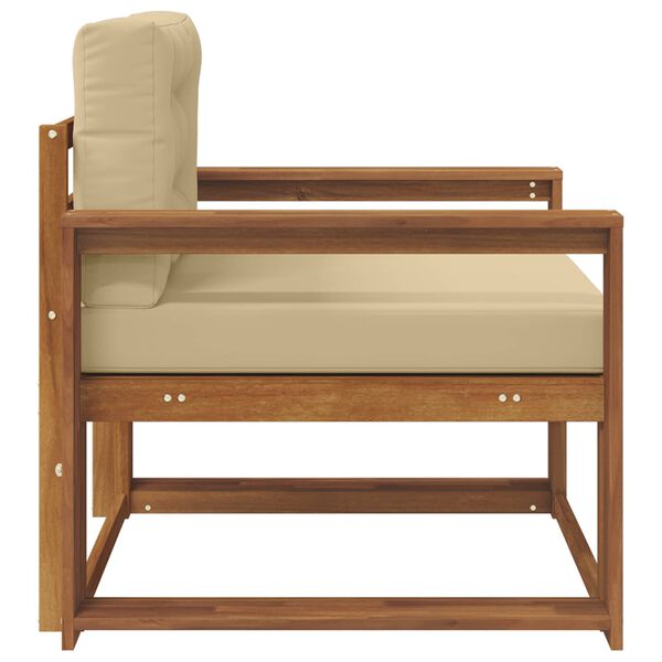 vidaXL Z&aacute;hradn&aacute; stredn&aacute; sedačka Pevn&eacute; ak&aacute;ciov&eacute; drevo Pr&iacute;rodn&aacute;