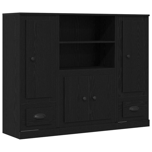 vidaXL Highboard Čierny dub 132 x 35.5 x 103.5 cm Kompozitné drevo