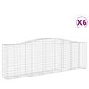 vidaXL Obl&uacute;kov&eacute; gabionov&eacute; ko&scaron;e 6 ks 400x50x120/140 cm pozink. železo