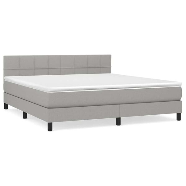 vidaXL Boxspring posteľ s matracom svetlosiv&aacute; 100x200 cm l&aacute;tka