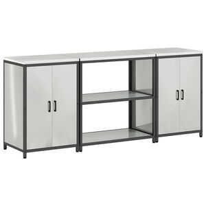 vidaXL Kuchynsk&yacute; &uacute;ložn&yacute; set 3 pcs Strieborn&aacute; Pozinkovan&aacute; oceľ