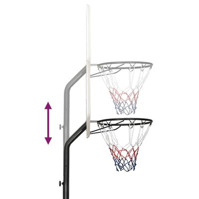 vidaXL Basketbalový stojan biely 282-352 cm polyetén