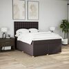 vidaXL Boxspring posteľ s matracom tmavohned&aacute; 140x190 cm l&aacute;tka