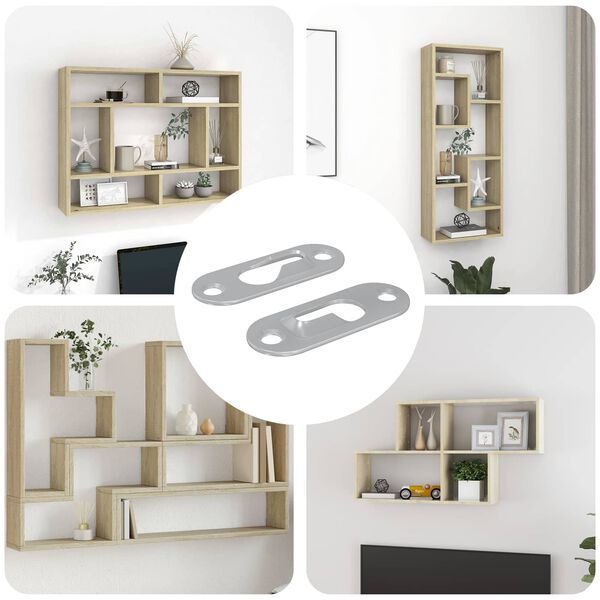 vidaXL Z&aacute;ves s Kľ&uacute;čovou Otvorom 2 pcs Strieborn&aacute; 45 x 16 x 3.5 mm