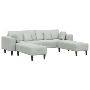 vidaXL Pohovka 3 ks Svetlosiv&aacute; Zamat